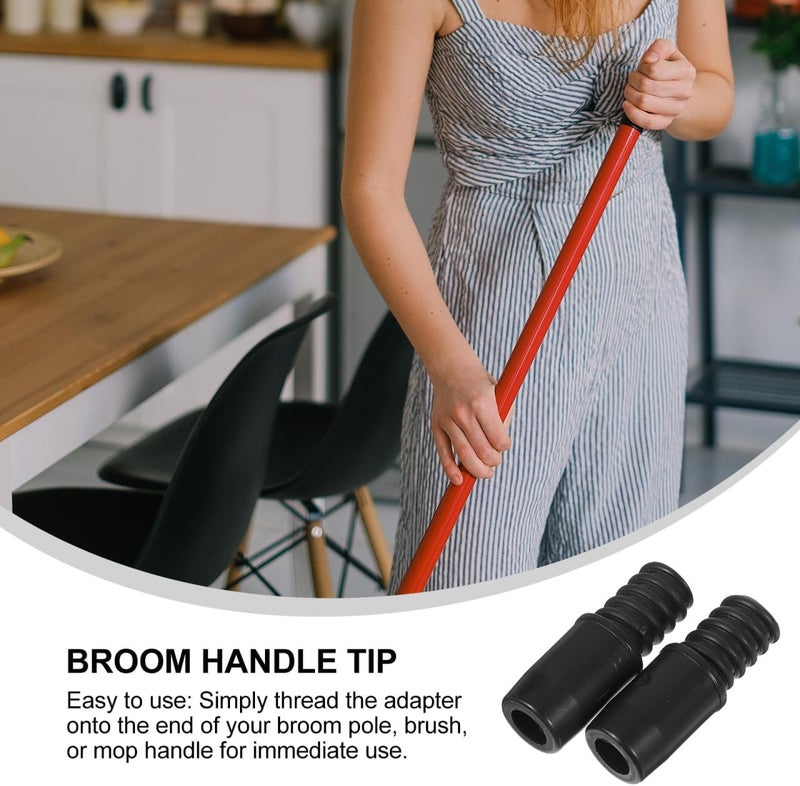 Uonlytech 2Pcs Threaded Broom Handle End Adapter Replacement for Metal Pole Mop and Broom Handles 2.16X0.78 Inch Sweeping Supplies - Image 3